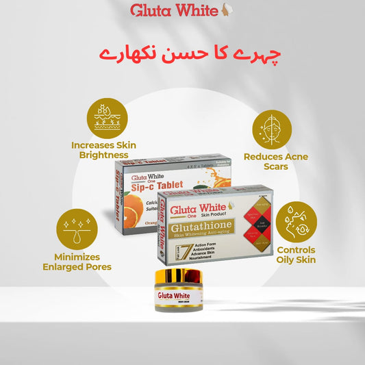 Gluta white skin whitening bundle | best skin whitening capsules with glutathione in Pakistan