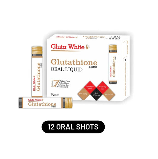 Gluta White Glutathione oral liquid Shots for whitening (12 shots)